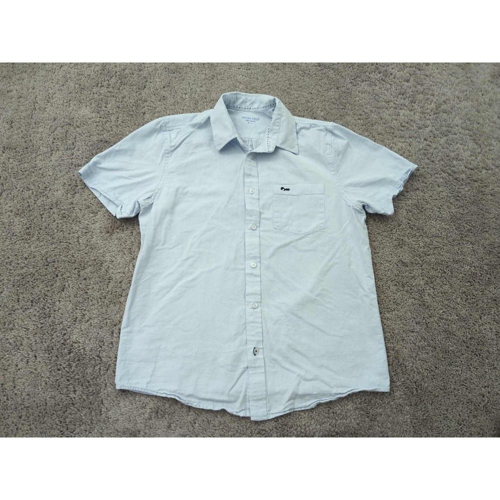 Arturo Calle Button Up Shirt‎ Mens Large Blue Semi Slim Fit Chest Pocket Preppy